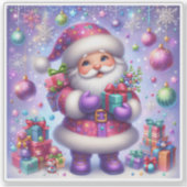 Vrolijk Santa Kerst sticker (Voorkant)