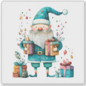 Vrolijk Santa Kerst sticker (Voorkant)