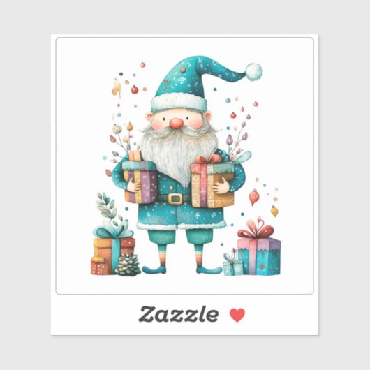 Vrolijk Santa Kerst sticker (Vel)