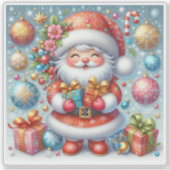Vrolijk Santa Kerst sticker! Sticker (Voorkant)