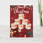 Vrolijk Santa Mokken Kerstmis Kaart (Voorkant)