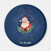 Vrolijk Santa Rood Groen Blauw Modern Vrolijk Kers Magneet (Voorkant)