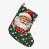 Vrolijk  Santa Stocking gepersonaliseerde Xmas Grote Kerstsok (Voorkant (Hangend))