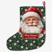 Vrolijk  Santa Stocking gepersonaliseerde Xmas Grote Kerstsok (Achterkant)