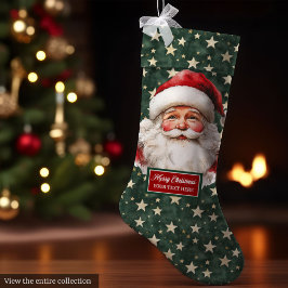Vrolijk  Santa Stocking gepersonaliseerde Xmas Grote Kerstsok