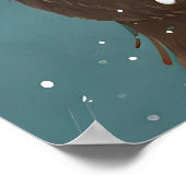 Vrolijk Schattige Beer knuffelen kerstboom Poster (Hoek)