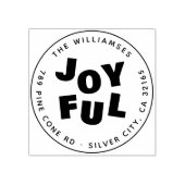 Vrolijk Schattige Modern Rond Kerstmis Familie Adr Rubberstempel (Afrduk)