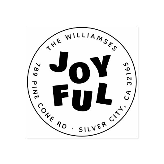 Vrolijk Schattige Modern Rond Kerstmis Familie Adr Rubberstempel (Afrduk)