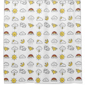 Vrolijk Schattige weericoon patroon Douchegordijn (Voorkant)