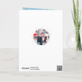Vrolijk Schrift Blauwe Sneeuwvlok Frame Foto Feestdagen Kaart (Achterkant)