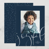 Vrolijk script één foto marine Kerstmis Feestdagenkaart (Voorkant / Achterkant)