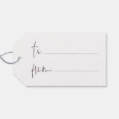 Vrolijk script elegante moderne pruim kerst cadeaulabel (Achterkant Horizontaal)