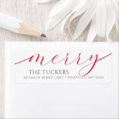 VROLIJK Script Feestelijk Kerst Retouradres Etiket (Insitu)