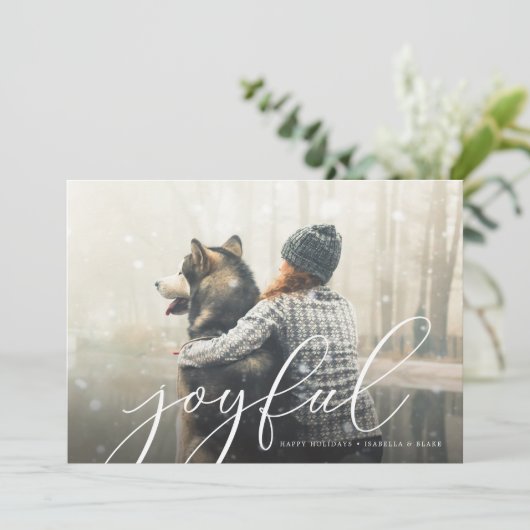 Vrolijk Script Foto Kerstkaart (Staand voorkant)