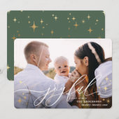 Vrolijk script gouden vakantie foto kaart (Voorkant / Achterkant)