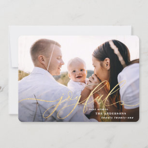 Vrolijk script gouden vakantie foto kaart