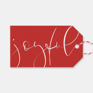 Vrolijk script rode vakantie cadeaulabel