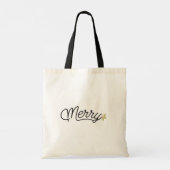 Vrolijk Script Typografie Kerstmis Tote Bag (Achterkant)