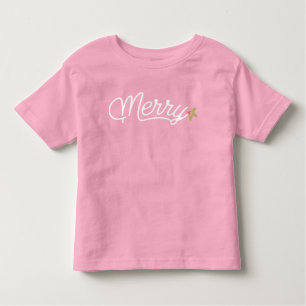 Vrolijk script typografie minimalistisch Kerstmis Kinder Shirts