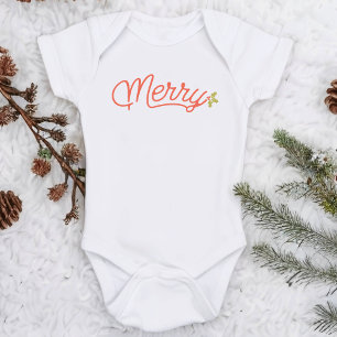 Vrolijk script typografie minimalistisch Kerstmis Romper