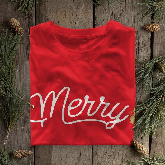 Vrolijk script typografie minimalistisch Kerstmis T-shirt