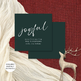 Vrolijk script Vrolijk kerstgroen Kaart