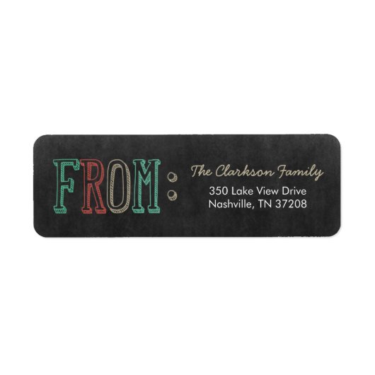 Vrolijk seizoen vakantie retour adres labels (Voorkant)