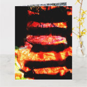 Vrolijk sinaasappel abstract Gevouwen Wenskaart, H Kaart (Gele Bloem)