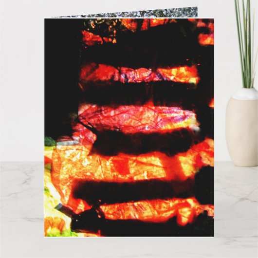 Vrolijk sinaasappel abstract Gevouwen Wenskaart, H Kaart (Voorkant)