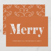 Vrolijk Sinaasappel Wervelt Geen Foto Kerst Feestdagenkaart (Voorkant / Achterkant)