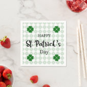 Vrolijk Sint Patrick's Dag Shamrock Napkin. Servet (Insitu)
