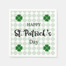 Vrolijk Sint Patrick's Dag Shamrock Napkin.