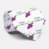 Vrolijk Sint Urho's Dag. met druiven Stropdas (Opgerold)