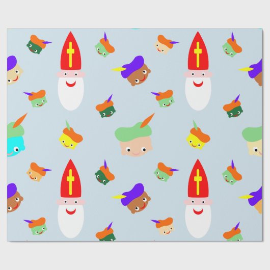 Vrolijk Sinterklaas pakpapier (Vlak)