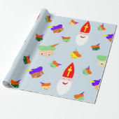 Vrolijk Sinterklaas pakpapier (Uitgerold)