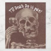 Vrolijk skeletvlies wijn etiket (Enkel label)