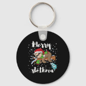 Vrolijk Slothmas Lazy Sloth Lover Kerstmis Fa Sleutelhanger (Voorkant)