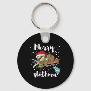Vrolijk Slothmas Lazy Sloth Lover Kerstmis Fa Sleutelhanger