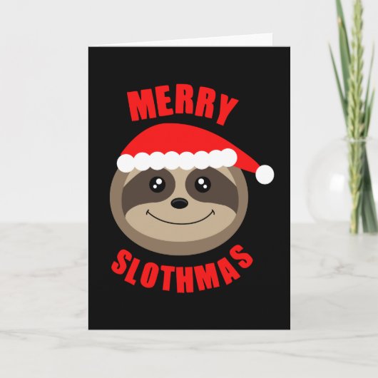 Vrolijk Slothmas Luiaard Kerstgroet kaart (Voorkant)