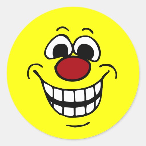 Vrolijk Smiley Gezicht Grumpey Ronde Sticker Zazzle