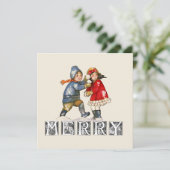 Vrolijk Sneeuwbal Kinderen Kerstmis Feestdagenkaart (Staand voorkant)