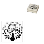 Vrolijk Sneeuwman Kerst Elegante Winter Feestdagen Rubberstempel (Gestempeld)