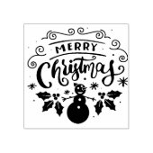 Vrolijk Sneeuwman Kerst Elegante Winter Feestdagen Rubberstempel (Afrduk)