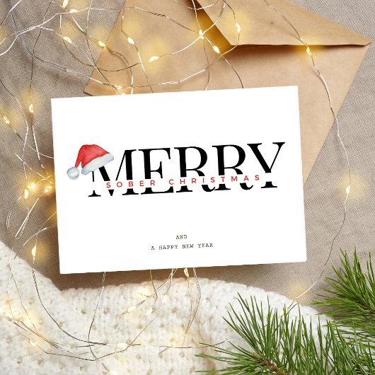 Vrolijk sober Kerstmis, sobere steun minimaal Kers Feestdagenkaart