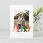 Vrolijk speels levendig kerstontwerp feestdagenkaart (Staand voorkant)