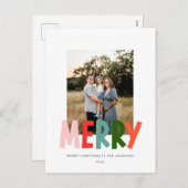 Vrolijk speels levendig kerstontwerp feestdagenkaart (Voorkant / Achterkant)