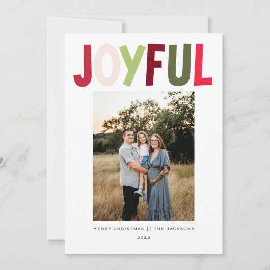 Vrolijk speels levendig kerstontwerp feestdagenkaart (Voorkant)