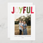 Vrolijk speels levendig kerstontwerp feestdagenkaart (Voorkant / Achterkant)