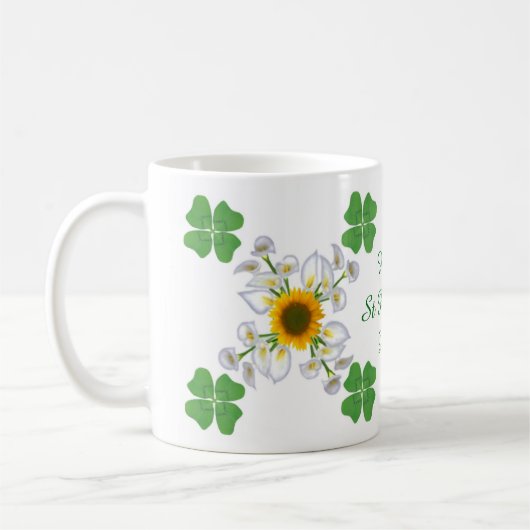 Vrolijk St. Patrick's Dag. Omslag met Calla Koffiemok (Links)