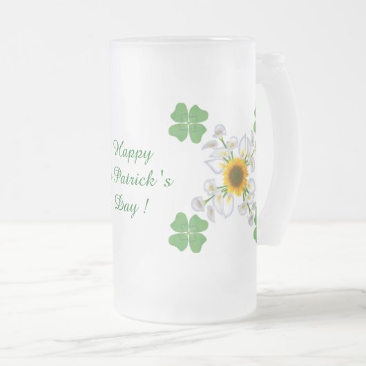 Vrolijk St. Patrick's Dag. Omslag met Calla Matglas Bierpul (Voorkant rechts)